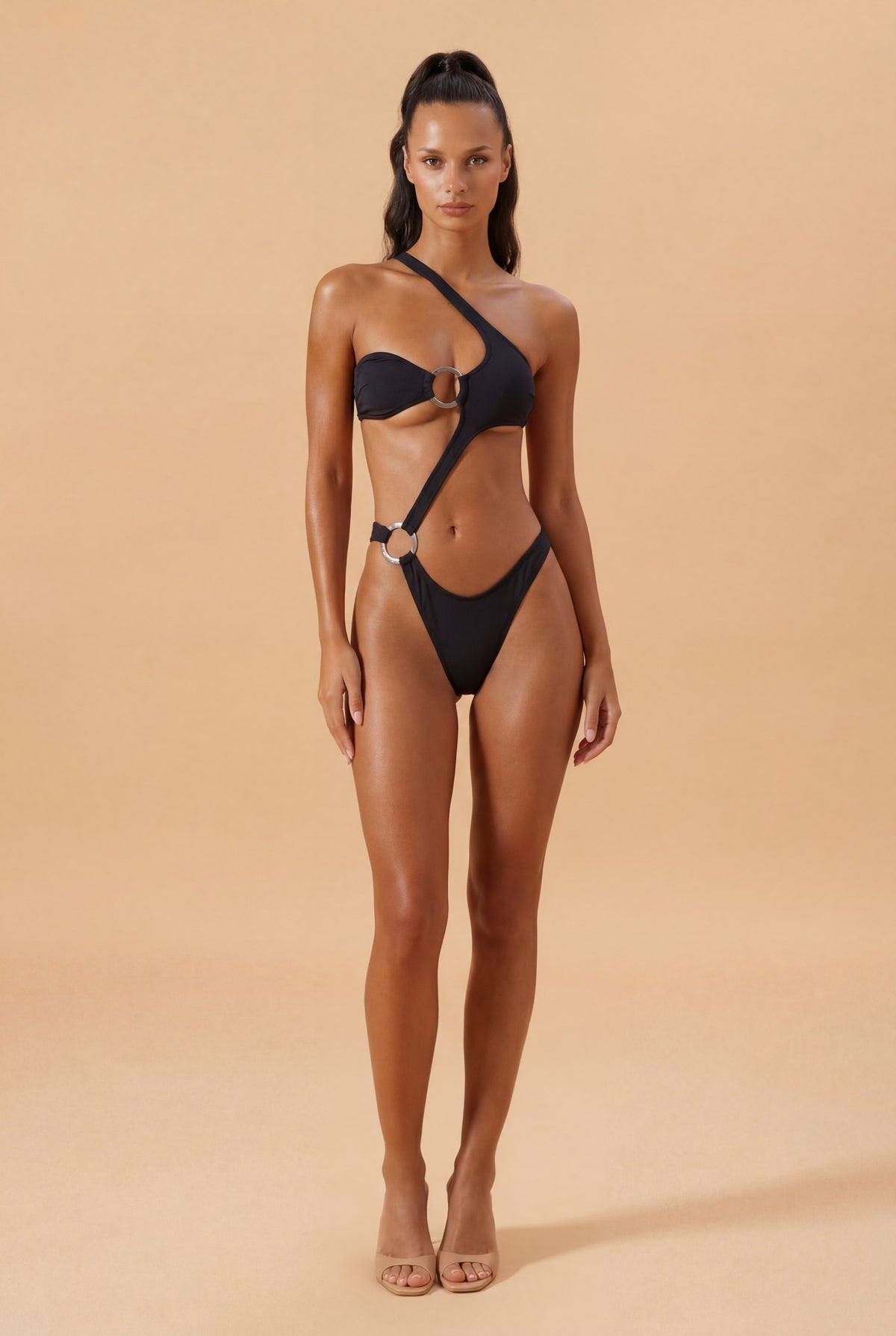 Μαύρο cut‑out bodysuit